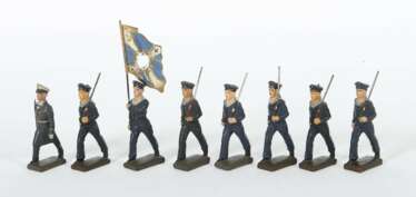 Marine-Soldaten (%-10) Lineol, 7,5 cm-Serie, 6 Marschierer,…
