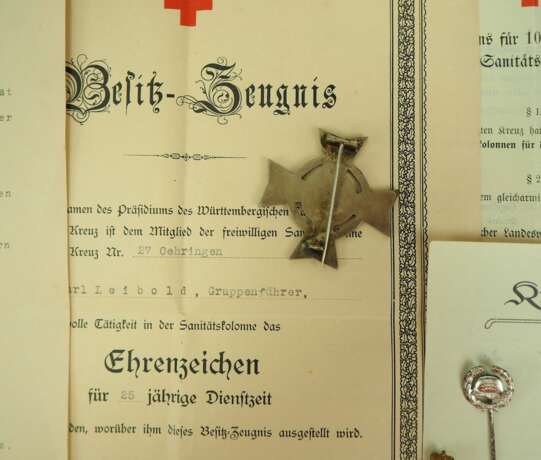 Württemberg: Nachlass eines Sattlermeisters und Gruppenführers der Sanitäts-Kolonne des Roten Kreuzes Nr. 27 in Öhringen. - фото 4