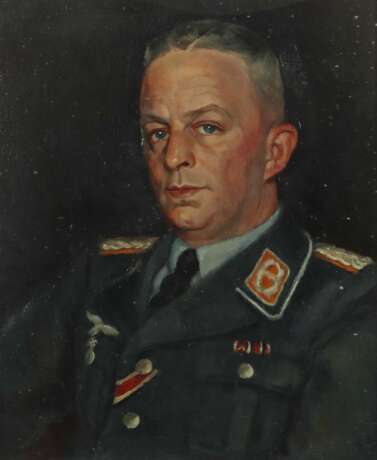 Maler des 20. Jhr. ''Soldat in Uniform'', Portrait eines Gen… - Foto 1