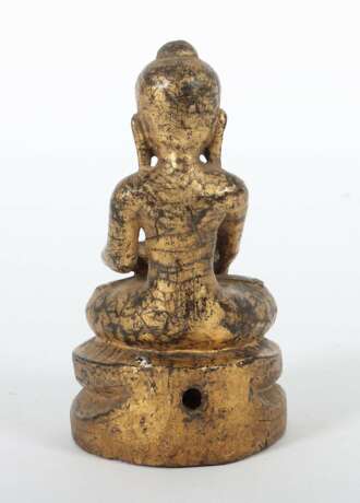 Sitzender Buddha Burma, 19./20. Jh., Holz geschnitzt und ver… - photo 2
