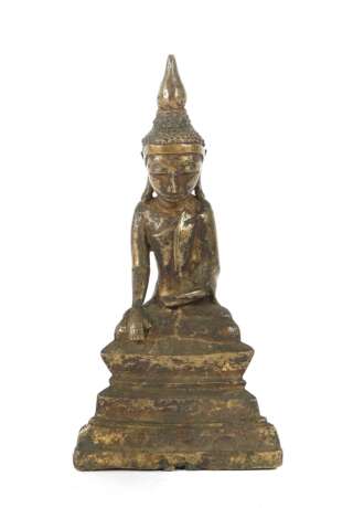 Sitzender Buddha Burma, 19. Jh., Bronze gefüllt, ornamentier… - photo 1