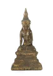 Sitzender Buddha Burma, 19. Jh., Bronze gefüllt, ornamentier…