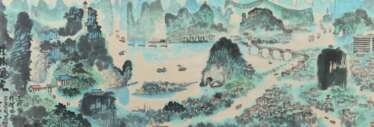 Künstler des 19. Jh. China, ''Flusslandschaft mit Häusern'',…