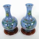 Vasenpaar China, wohl 19. Jh., Porzellan blau glasiert, die… - Foto 2