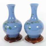 Vasenpaar China, wohl 19. Jh., Porzellan blau glasiert, die… - Foto 3