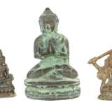 5 Buddha-Miniaturen Indien/Nepal, 2. Hälfte 20. Jh., Bronze,… - photo 1