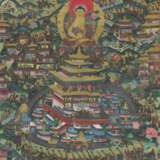 Thangka Indien/Nepal, 2. Hälfte 20. Jh., polychrom bematl, B… - photo 1