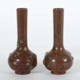 Paar Vasen Japan, Meiji-Periode, Kupfer bronziert, bauchiger… - photo 2