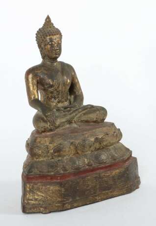 Buddha Shakyamuni Thailand, 17./18. Jh., Bronze/Vergoldungsr… - photo 3