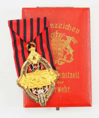 Württemberg: Feuerwehrdienstehrenzeichen, 1. Modell (1885-1912), im Etui. - Foto 1