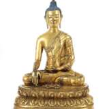 Buddha Shakyamuni 19. Jh., sinotibetisch, Bronze vergoldet,… - Foto 1