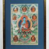 Thangka mit 7 Medizinbuddhas wohl Tibet, 19./20. Jh., Stoff… - photo 3