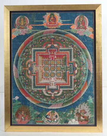 Mandala Thangka Tibet, 19./20. Jh., schönes Kolorit, HxB: ca… - photo 2