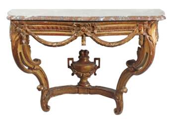 Konsole im Louis XV-Stil mit Vasenaufsatz 18./19. Jh., Holz,…