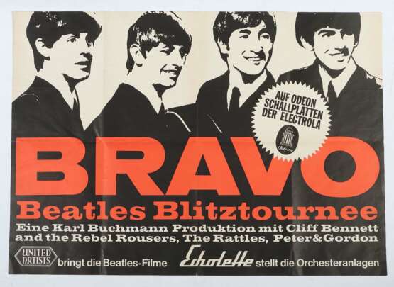 Beatles-Plakat zur BRAVO-Blitztournee in München, Essen und… - фото 2