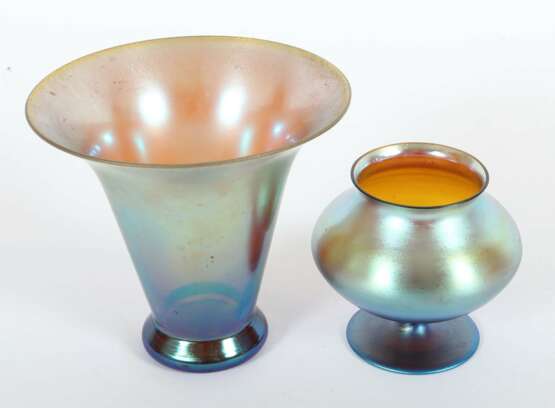 Zwei Myra Vasen WMF Geislingen, 1930er Jahre, honigfarbenes… - Foto 2