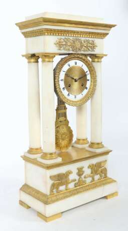 Große Portal-Uhr im Empirestil Anfang 19. Jh., Emailleziffer… - Foto 2