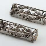 Paar Broschen um 1890, Silber über Gold, je ca. 5 g, ursprün… - Foto 2