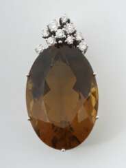 Citrin-Anhänger mit Diamanten 1970er Jahre, Weißgold 750, ca…