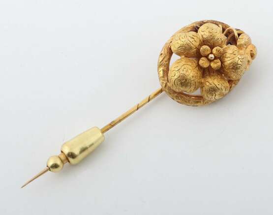 Krawattennadel Gelbgold 585, ca. 3,43 g (säuregeprüft), oval… - photo 1