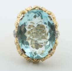 Prächtiger Ring 20. Jh., Gelbgold 585, ca. 8,4 g, dekorative…
