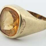 Ring mit Farb-/Quarzstein 20. Jh., Gelbgold 585, ca. 11,6 g,… - фото 2