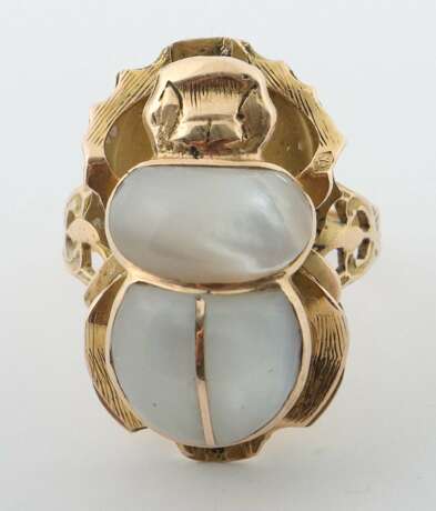 Ring mit Skarabäus wohl Ägypten, 20. Jh., Gelbgold 750 (säur… - Foto 1