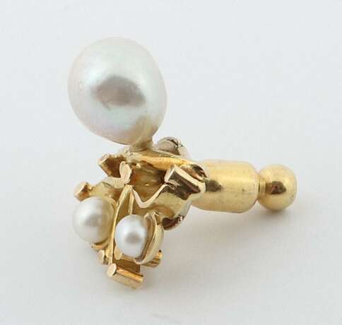 Pin mit Perlen modern, Gelb- und Weißgold 750 (säuregeprüft)… - Foto 2