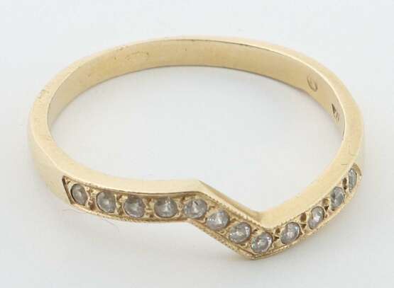 Ring modern, Gelbgold 585, ca. 2,28 g, besetzt mit 12 Farbst… - Foto 2