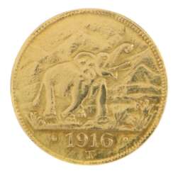 Deutsch-Ostafrika-Goldmünze 1916, T (Tabora), Gelbgold 750,…