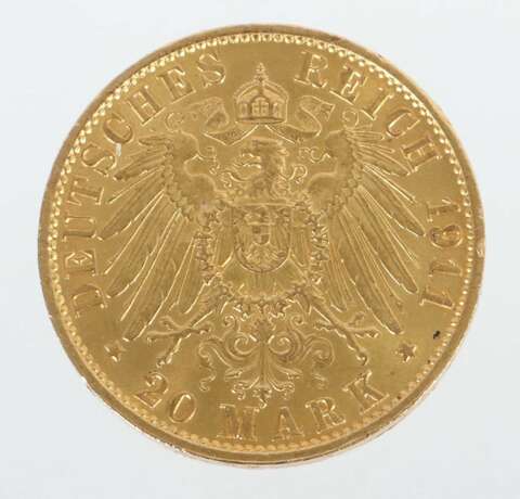 20 Mark-Goldmünze Deutsches Reich, 1911, Gold 900, ca. 7,96… - photo 2