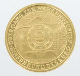 Erste deutsche 100 Euro-Goldmünze 2002, Feingold 999,9, ca.…