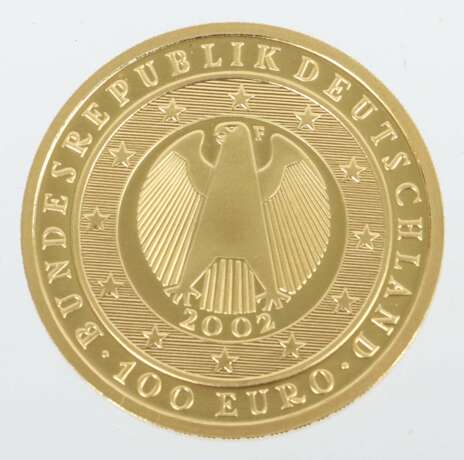 Erste deutsche 100 Euro-Goldmünze 2002, Feingold 999,9, ca.… - фото 2