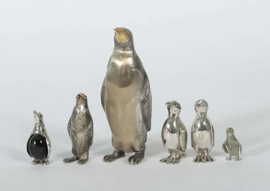 Sammlung Miniatur-Pinguine tls. Mexiko, 20. Jh., Silber/vers… - photo 1