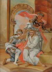 Hinterglasbild Verspottung Jesu 18. Jh., wohl Oberammergau,…