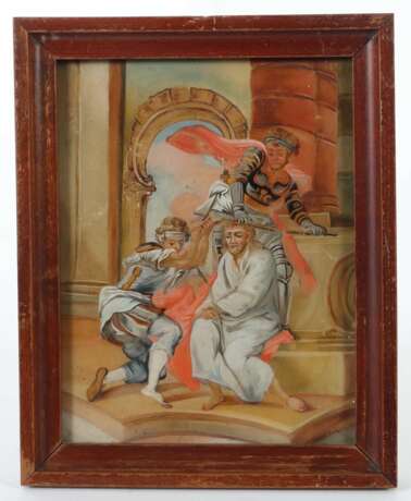 Hinterglasbild Verspottung Jesu 18. Jh., wohl Oberammergau,… - Foto 2