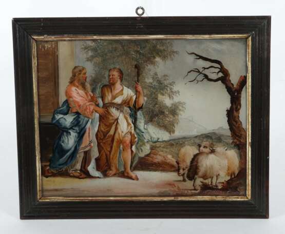 Hinterglasbild ''Esau und Jacob'' 18./19. Jh., wohl Oberamme… - фото 2