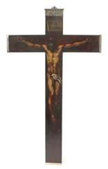 Wandkruzifix 18./19. Jh., der Korpus Christi im Dreinageltyp…