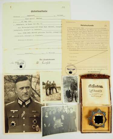 Deutsches Kreuz, in Gold, mit Urkunde des Leutnant Rudolf Bärthel - Kompanieführer 10./ Infanterie-Regiment 271 "Feldherrnhalle". - Foto 6