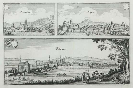 Kupferstich von Esslingen am Neckar Um 1600, Ansicht von Ess… - photo 1