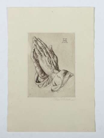 Brückner, Max 1888 - ?, Grafiker. ''Betende Hände'', Kopie n… - photo 2