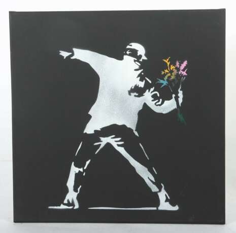 Banksy 1974. ''Blumenwerfer'', verso bez. ''Banksy in Dismal… - Foto 2