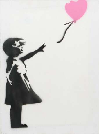 Banksy 1974. ''The Ballon Girl'', verso auf Keilrahmen hands… - photo 1