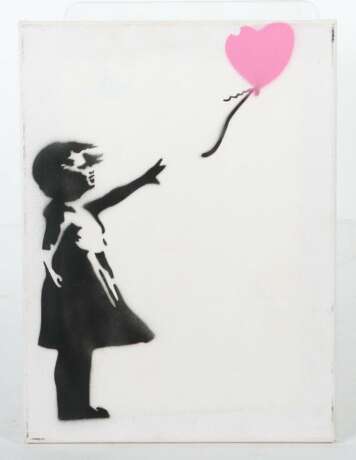 Banksy 1974. ''The Ballon Girl'', verso auf Keilrahmen hands… - фото 2