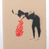 Banksy 1974. ''Girl pucking hearts'', verso handschriftlich… - photo 2