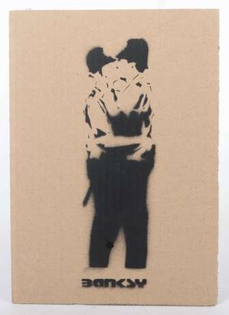 Banksy 1974. ''Kissing Cops'', verso handschriftlich bez., d… - Foto 2