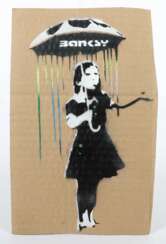 Banksy 1974. ''Umbrella Girl'', verso handschriftlich bez.,…