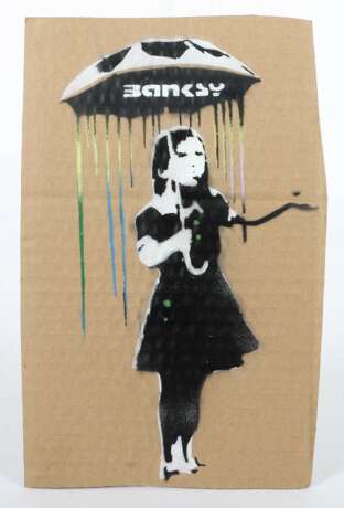 Banksy 1974. ''Umbrella Girl'', verso handschriftlich bez.,… - photo 1