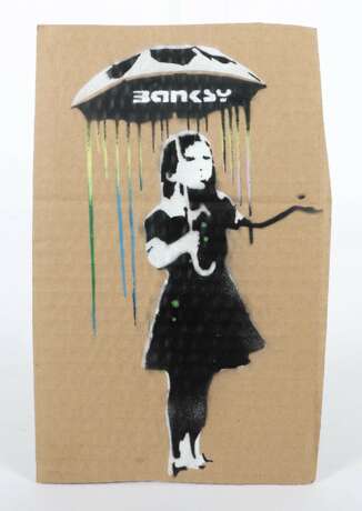 Banksy 1974. ''Umbrella Girl'', verso handschriftlich bez.,… - photo 2