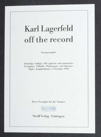 Lagerfeld, Karl Hamburg 1933 - 2019 Paris, Modeschöpfer und… - фото 2